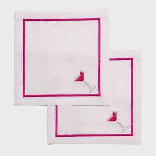 Vondels cocktail servet cosmopolitan white (set van 2)