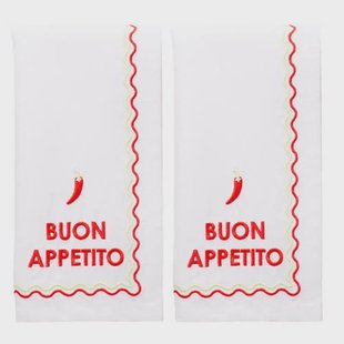 Vondels servet BUON APPETITO white (set van 2)