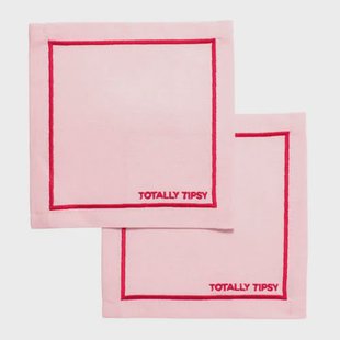 Vondels cocktail servet totally tipsy pink (set van 2)