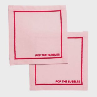 Vondels cocktail servet pop the bubbles pink (set van 2)