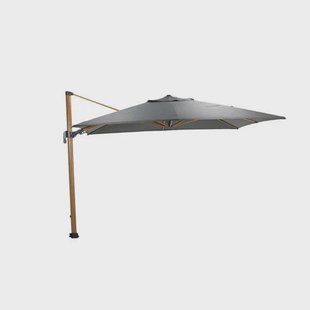 Garden Impressions Hawaii Big Pole parasol - 350x350 cm) - teak look - royal antraciet