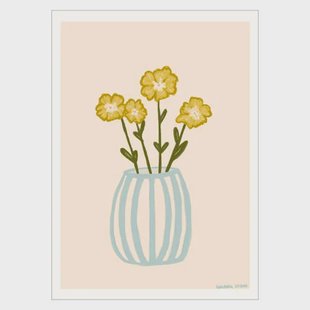 Poster & Frame Poster - Engberg Studio - Yellow Flowers in a Blue Vase (70 x 100 cm cm)
