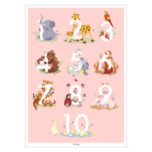Poster & Frame Poster - Tiny Tails - Talplakat - lyserød (29.7 x 42 cm cm)