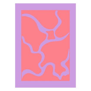 Poster & Frame Poster - Yuli Saputra - Modern Purple Wave 2 (30 x 40 cm cm)