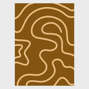 Poster & Frame Poster - Yuli Saputra - Yellow Line Brown Background 1 (30 x 40 cm cm)