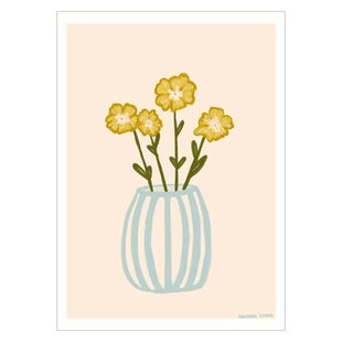 Poster & Frame Poster - Engberg Studio - Yellow Flowers in a Blue Vase (30 x 40 cm cm)