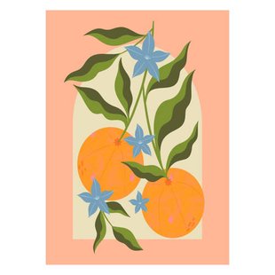 Poster & Frame Poster - Melissa Donne - Orange Branch with Flowers (50 x 70 cm cm)