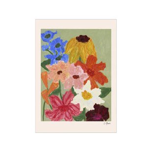 Poster & Frame Poster - The Poster Club x Carla Llanos - Flowers on Sage Green (50 x 70 cm cm)