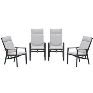 Garden Impressions Felini verstelbare tuinstoelen (set van 4) - carbon black