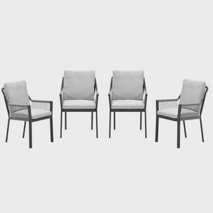 Garden Impressions Raxa tuinstoelen (set van 4) - carbon black / rope taupe