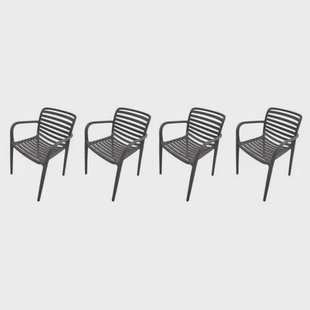 Garden Impressions Nantes tuinstoelen (set van 4) - antraciet
