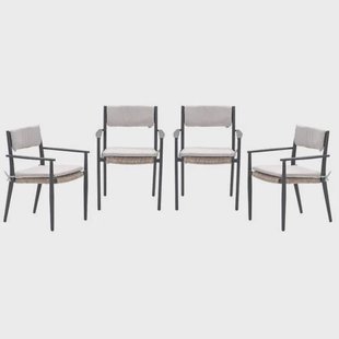 Garden Impressions Parijs tuinstoelen (set van 4) - carbon black / desert sand
