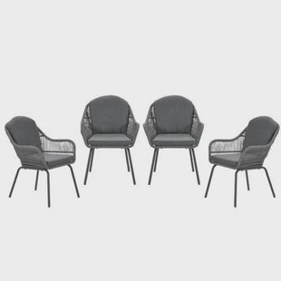 Garden Impressions Triton tuinstoelen (set van 4) grijs rope