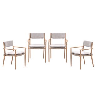 Garden Impressions Parijs tuinstoelen (set van 4) - light teak look / desert sand