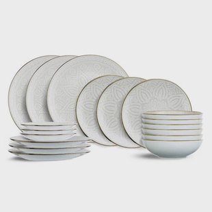 Cosy & Trendy Serviesset Murano 18-delig / 6 personen - 6 dinerborden, 6 ontbijtborden en 6 diepe borden