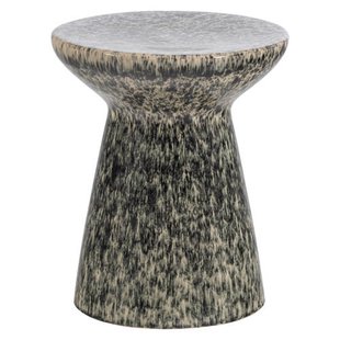 vtwonen Fleck Bijzettafel Ø35x45 cm - Keramiek - Donkergrijs Melange