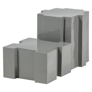 WOOOD Jasmir Bijzettafels - Metaal - Grijs (set van 2)