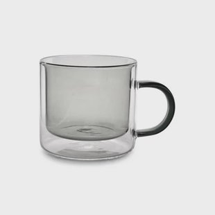 ONA beker (270ml) dubbelwandig grijs Liv (set van 2)