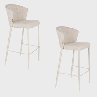 Dutchbone Georgia Barkrukken rugleuning 75 cm Beige - Set van 2