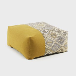 Kave Home Poef 'Nazca' 70cm, kleur Mosterdgeel