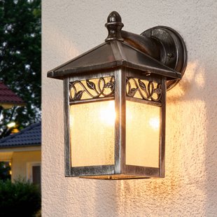 Winchcombe buitenwandlamp, zwart/transparant, IP44 Elstead - Antiek - Metaal - 1 lamp