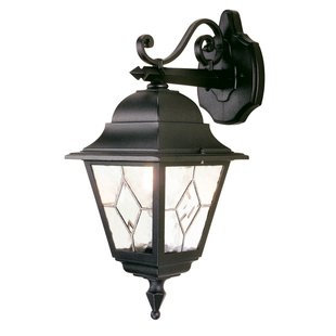 Norfolk buitenwandlamp, zwart/helder, IP43, glas Elstead - Metaal - 1 lamp