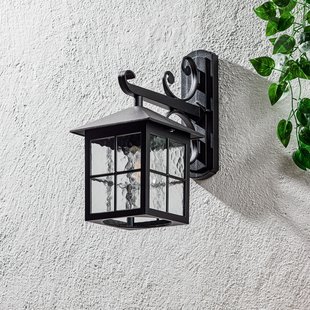 Winchester BL19 buitenwandlamp, zwart/transparant, IP43 Elstead - Metaal - 1 lamp