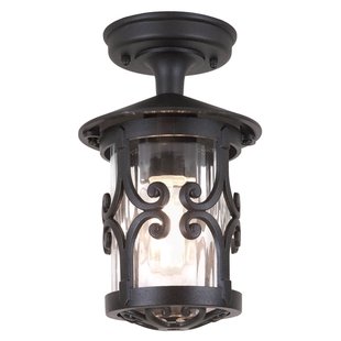 Hereford plafondlamp, zwart/helder, IP23, metaal Elstead - Antiek - Lantaarn