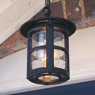 Hereford buiten hanglamp, zwart/transparant, IP43 Elstead - Modern - Metaal - 1 lamp