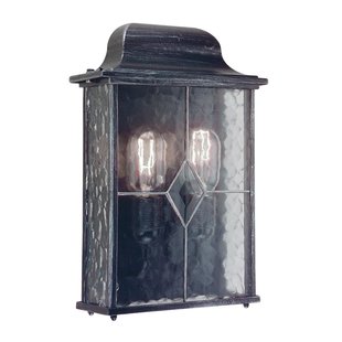 Wexford WX7 wandlamp, zwart-zilver/helder, IP23 Elstead - Antiek - Glas - Hoekig