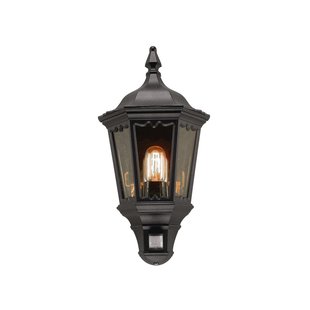 Medstead buitenwandlamp, sensor, zwart, IP43 Elstead - Antiek - Metaal - 1 lamp