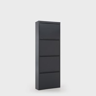 Kave Home Schoenenkast 'Ode' 4-deurs, kleur Zwart