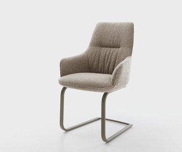 DELIFE Sledemodel Zelia-Flex met armleuning bouclé mud sledemodel vlak afwerking met titanium pocketveer kern