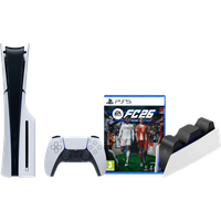 PlayStation 5 Slim Disc Edition + FC 26 + Oplaadstation