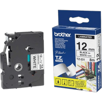 Brother TZe-231 Label Zwart op Wit (12 mm x 8 m)