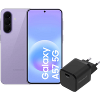 Samsung Galaxy A57 128GB Paars 5G + BlueBuilt Oplader met Usb C Poort 45W Zwart