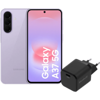 Samsung Galaxy A37 256GB Roze 5G + BlueBuilt Oplader met Usb C Poort 45W Zwart