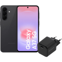 Samsung Galaxy A37 256GB Zwart 5G + BlueBuilt Oplader met Usb C Poort 45W Zwart