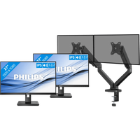 Philips 272B1G/00 Duo Pack + BlueBuilt Monitorarm Mechanische Veer voor 2 Monitoren