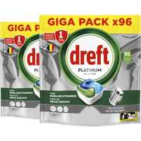 Dreft Vaatwastabletten Platinum All In One Original - Duo Pack (132 stuks)