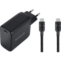 BlueBuilt 100W GaN Usb C Oplader Zwart + Usb C Kabel 240W 2m Nylon Zwart