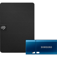 Seagate Expansion Portable 1TB + Samsung USB-C Flash Drive 128GB