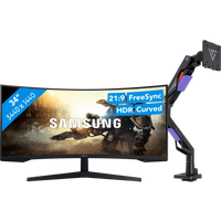 Samsung Odyssey G5 LC34G55TWWPXEN Curved + Vortech Monitorarm met Gasveer