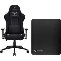 Vortech Essential Gamestoel Zwart + Vortech Vloermat Zwart