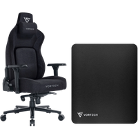 Vortech Prestige Gamestoel Zwart + Vortech Vloermat Zwart