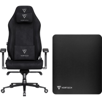 Vortech Prestige Plus Gamestoel Zwart + Vortech Vloermat Zwa