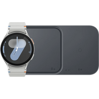 Samsung Galaxy Watch 7 Zilver 44mm + Duo Draadloze Oplader