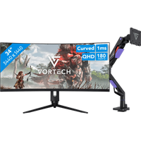 Vortech Pro 34 inch Quad HD Curved + Vortech Monitorarm met Gasveer