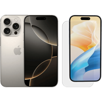 Apple iPhone 16 Pro 128GB Natural Titanium +  BlueBuilt Screenprotector Glas
