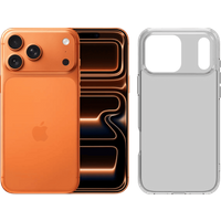 Apple iPhone 17 Pro Max 1TB Oranje + BlueBuilt Protective Back Cover Transparant